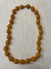 Collana vintage color ambra miele anni ‘50