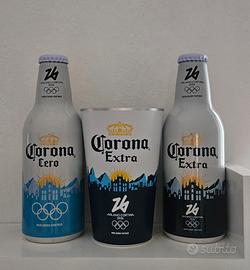 bottiglie +bicchiere alluminio delle olimpiadi 