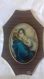 Quadretto vintage Madonna con Bambino
