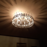 Lampadario + 4 appliques anni 70 in platino