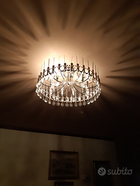 Lampadario + 4 appliques anni 70 in platino