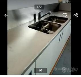 base cucina top acciaio inox con mobile 