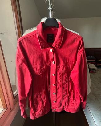 Giacca in Jeans Rossa