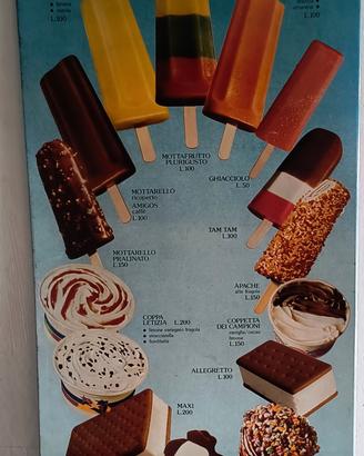 Tabella pubblicitaria gelati Motta