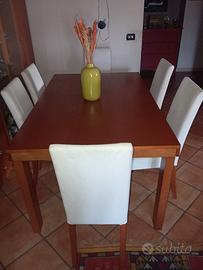 Tavolo con sedie in ciliegio, Calligaris 
