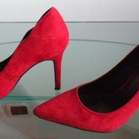 SCARPE DECOLLETE' ROSSE IN SUEDE n. 37