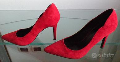 SCARPE DECOLLETE' ROSSE IN SUEDE n. 37