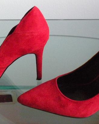 SCARPE DECOLLETE' ROSSE IN SUEDE n. 37