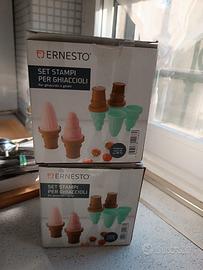 2 confezioni stampi gelato ghiaccioli sorbetti