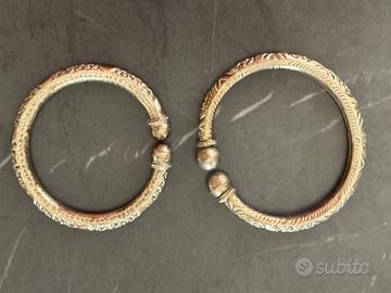 Bracciali rigidi vintage anni 50 argento antico