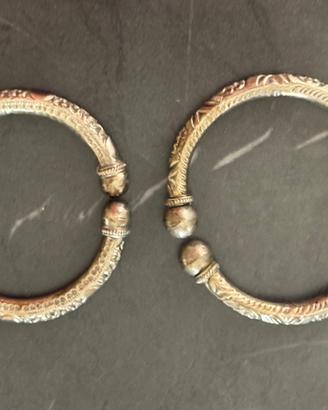 Bracciali rigidi vintage anni 50 argento antico
