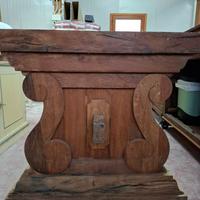 Base grezza per tavolo in quercia massiccia