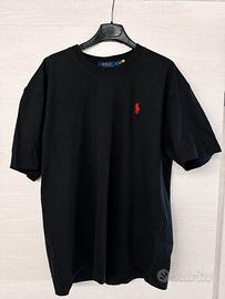 T-shirt Polo Ralph Lauren Nera con Logo Rosso - xl