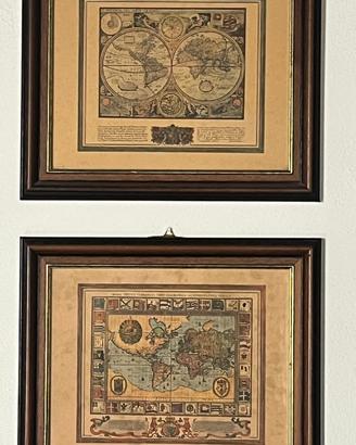 Coppia mappe antiche incorniciate – Blaeu – 1972