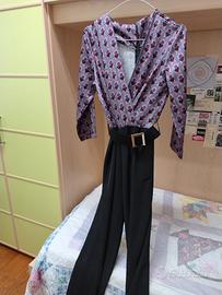 tuta donna con pantaloni larghi neri