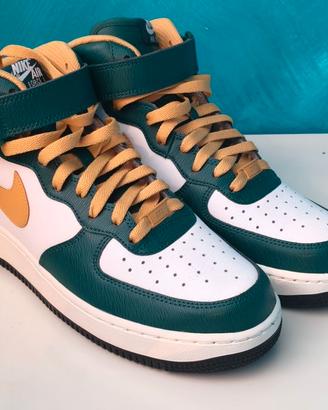 Nike Air Force 1 Mid bianche/verdi/oro 42
