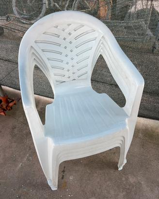 4x Sedie di Plastica da esterno impilabili
