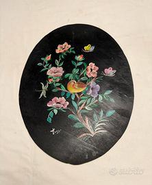 Quadro ovale dipinto a mano