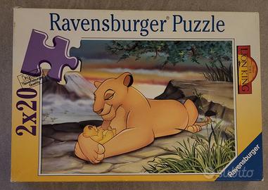 Ravensburger, Puzzle 2x20 pezzi Re Leone