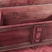 Antica cassapanca in noce del 600, H60 cm.