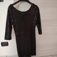 vestito con paillettes nero 
