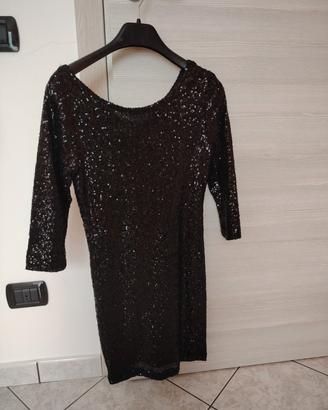 vestito con paillettes nero 