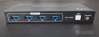 KVM Switch USB3.0 8K 60Hz 4K 120Hz 2PC 1 Monitor