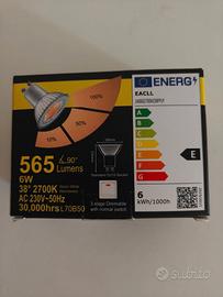 Set 2 faretti LED GU10 da 6W Luce bianco caldo