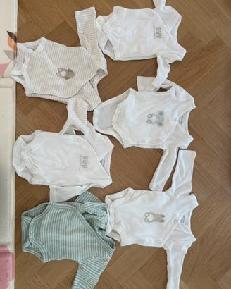 Set 6 body neonato unisex taglia prematuro