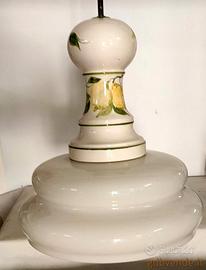 462 LAMPADARIO CERAMICA E VETRO CON DISEGNI