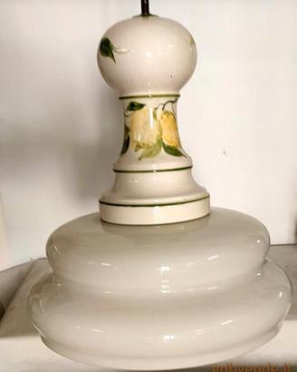 462 LAMPADARIO CERAMICA E VETRO CON DISEGNI