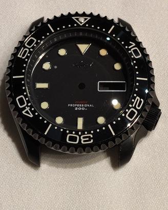 Cassa di orologio All Black Sile SKX Mov.NH34/35A.