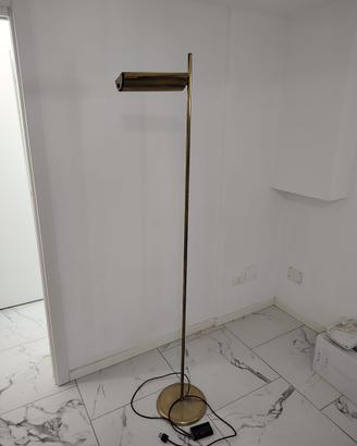Piantana lampada da terra vintage in ottone