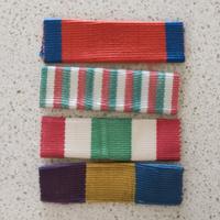 4 Nastrini medaglie, militari, italiane.