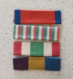 4 Nastrini medaglie, militari, italiane.
