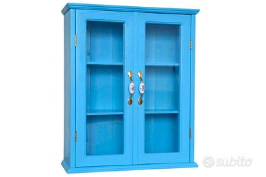 vetrina pensile e d'appoggio in legno arte povera