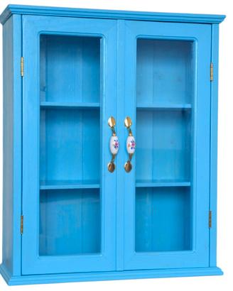 vetrina pensile e d'appoggio in legno arte povera