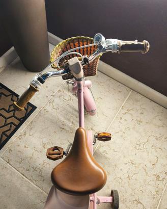Bicicletta bimba 14 pollici STITCH rosa con cestin