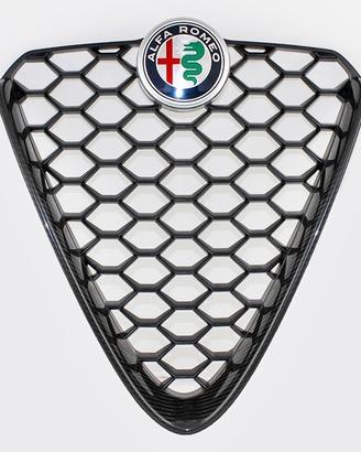 Griglia frontale inserto V carbonio Alfa Giulia