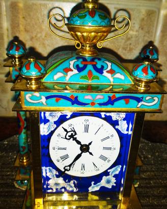 Antico orologio originale cinese, smaltato a mano 