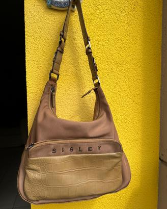 Borsa a spalla Sisley vintage anni 2000 beige