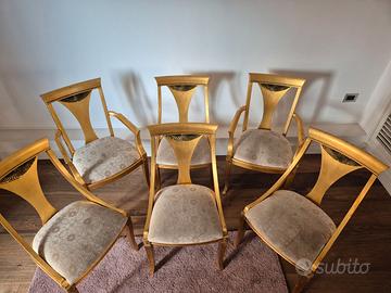 SEDIE DORATE SET DA 6