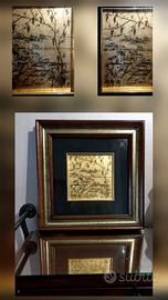 Quadra/panello/opera decorativa italiana su foglia