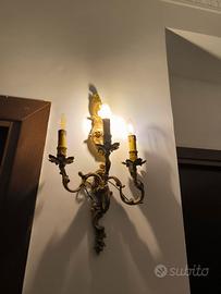 Applique da parete vintage a tre luci,
