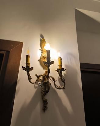 Applique da parete vintage a tre luci,