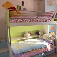 Letto a castello con 3 letti e armadio