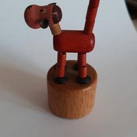 Giocattolo in legno vintage anni '50 Push puppet
