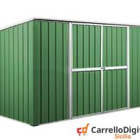 Casetta giardino box in Acciaio 345x186 verde