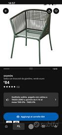 Sedia esterni n2 verdi corda