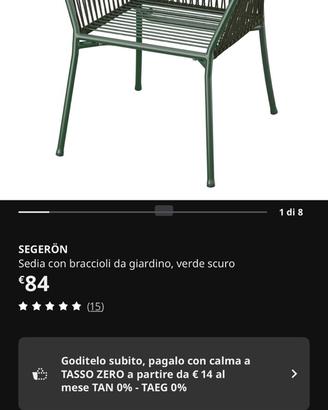 Sedia esterni n2 verdi corda